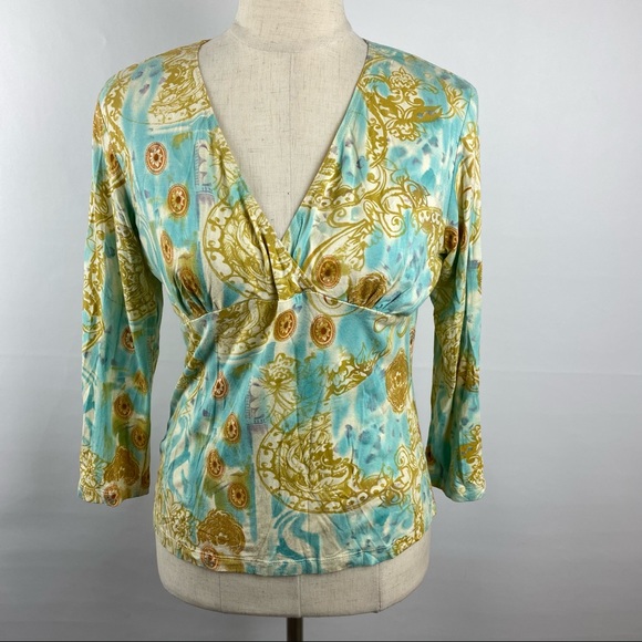 CAbi Tops - Cabi  3/4 Sleeve V Neck Tee Shirt Size L